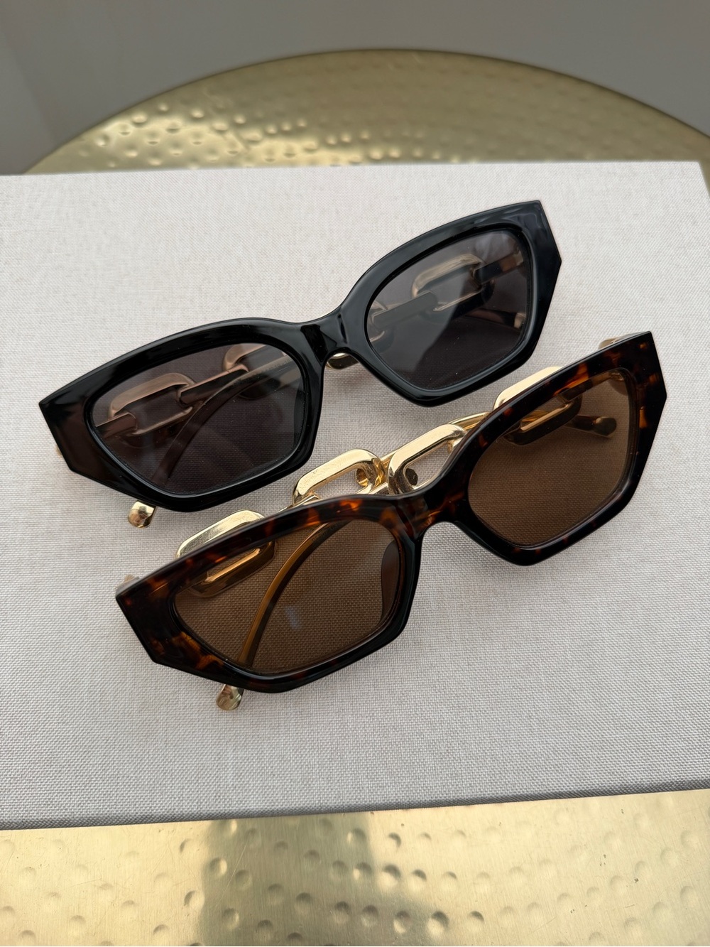 Two Amazon Cat-Eye Sunglasses in Black and Tortoiseshell